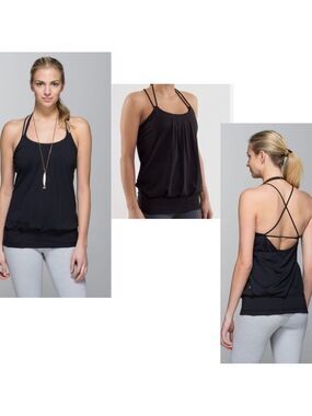 LULULEMON black Flow & Go Tank Strappy Sz 6